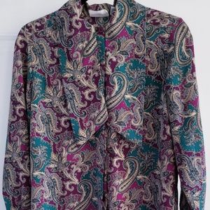 Alfred Dunner Womens Size 6 Petite Blouse Paisley